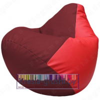 Бескаркасное кресло мешок Груша Г2.3-2109 (бордовый, красный)